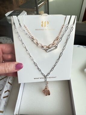 ✨ Bomb Party Luxe Layers Necklace Two Tone New